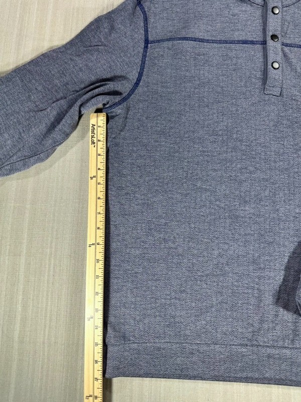 Roundtree&Yorke Performanace Golf Men's Shirt 1/4 Button Long Sleeve Gray #3636 gallery