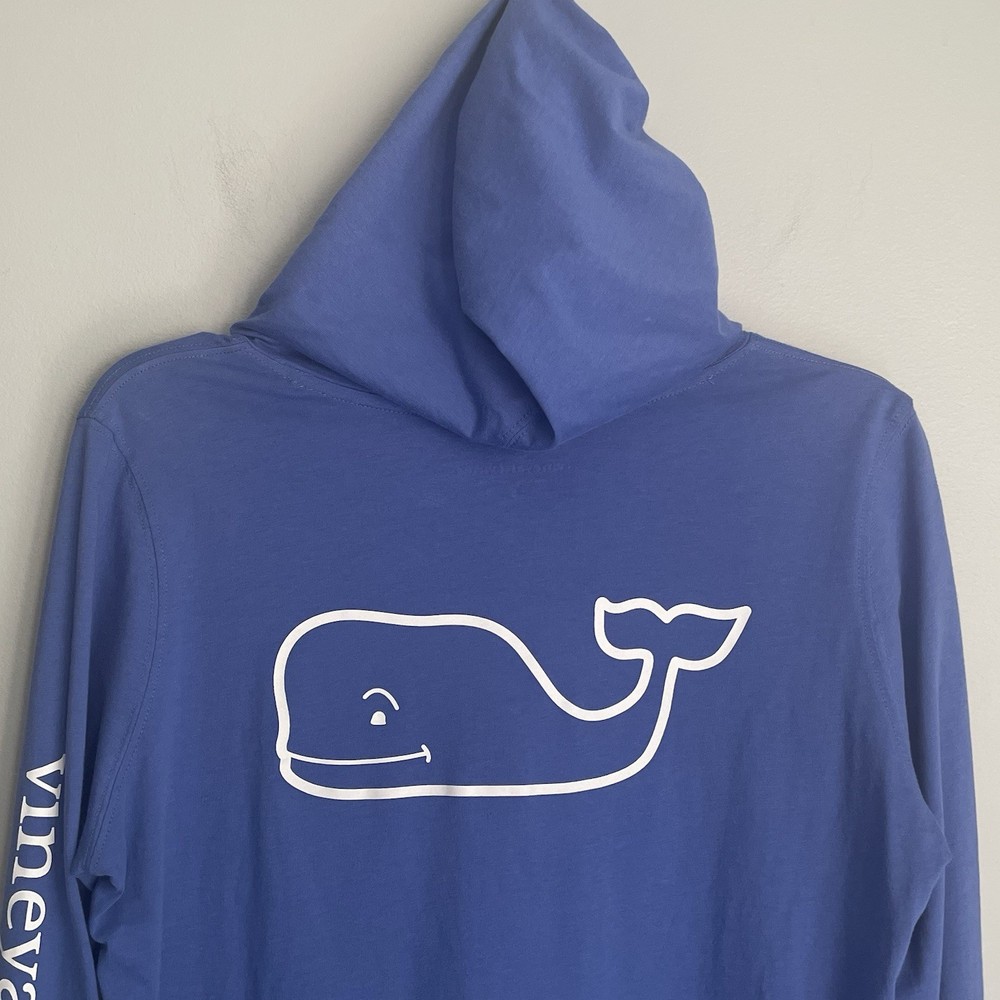 Vineyard Vines Hoodie Men's S Blue Cotton Pullover Long Sleeve Whale Spellout