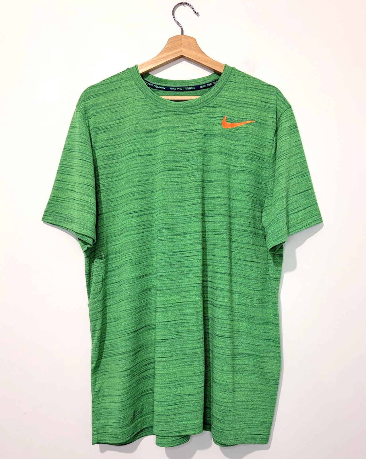 Nike Pro Training Mens T Shirt XL Heather Green Crew Neck Short Sleeve Logo gallery