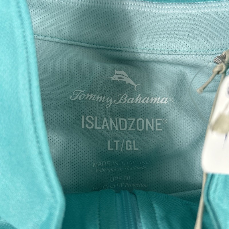 Tommy Bahama Golf Pullover Paradise Isle 1/4 Zip LT Blue Polyester NWT MSRP $118 gallery