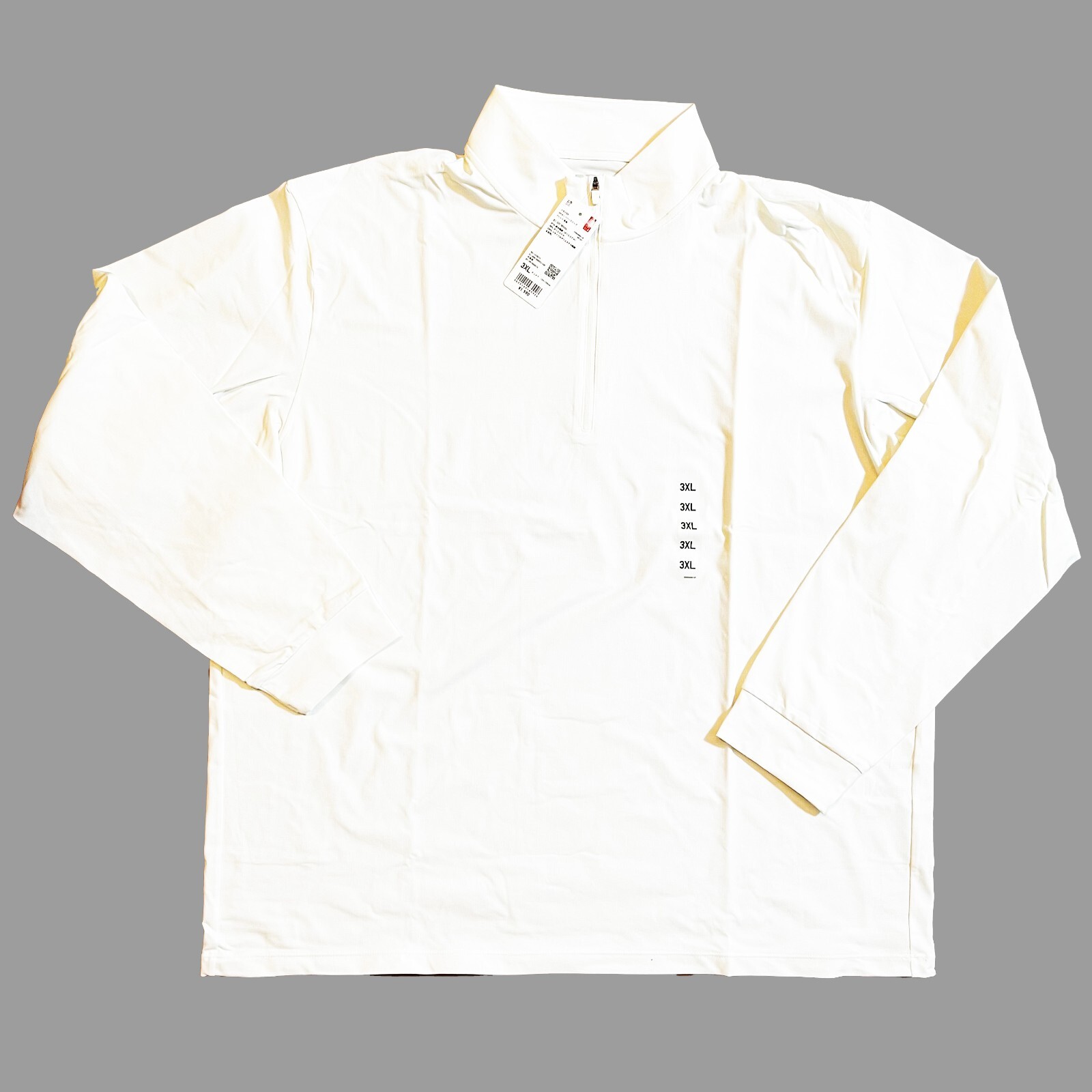 UNIQLO DRY-EX UV Protection Half-Zip T-Shirt Off White Mens Ultra Stretch UPF50+ gallery