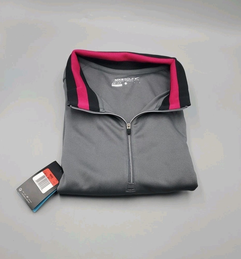 Nike Golf - Dri-Fit 1/4 Zip Long-Sleeve Grey Shirt Mens Size Large NOS NWT