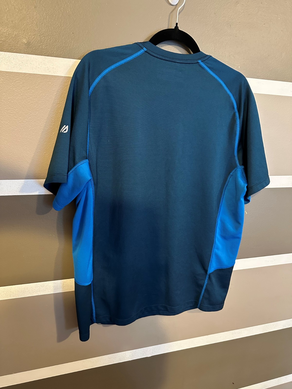 Eddie Bauer Men Athletic T Shirt L Blue Moisture Wicking Free Dry Performance gallery