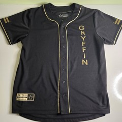 Gryffin Gold Collection Men’s XL Black/Gold Button Up Mesh Baseball Jersey #7