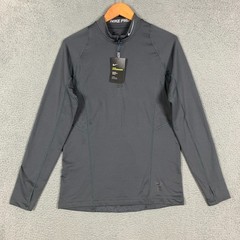 Nike Pro Hyperwarm Top Mens Medium Dark Grey 1/4 Zip Training 801992-021 NWT $60