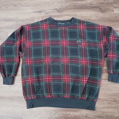 Pebble Beach Sports Wear Christmas Plaid Golf Crew Neck Sweatshirt Men’s Large
