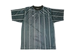 Vintage 90’s Adidas Green Striped Short Sleeve Round Neck Tech Jersey Sz XL