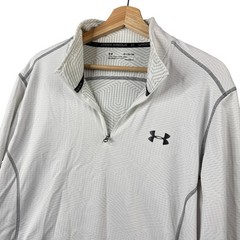 Under Armour ColdGear Infrared 1/4 Zip Pullover Mens XL White Fitted Mock Neck
