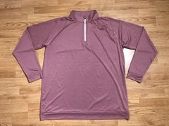 Swannie 1/4 Zip Pullover Mens XXL Blush Pink Geometric Stretch Polyester Blend