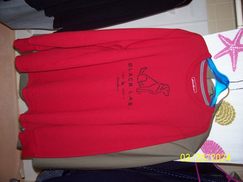 men's sz TXL soft Black Labrador Retriever thermal shirt 49" Eddie Bauer true XL gallery