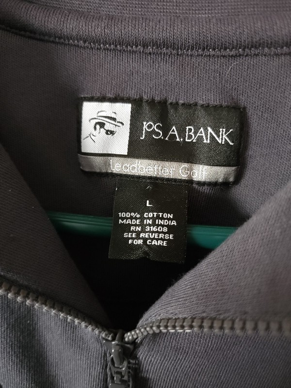 Men's Large Jos. A. Bank Gray Leadbetter Golf 1/4 Zip Long Sleeve Pullover gallery