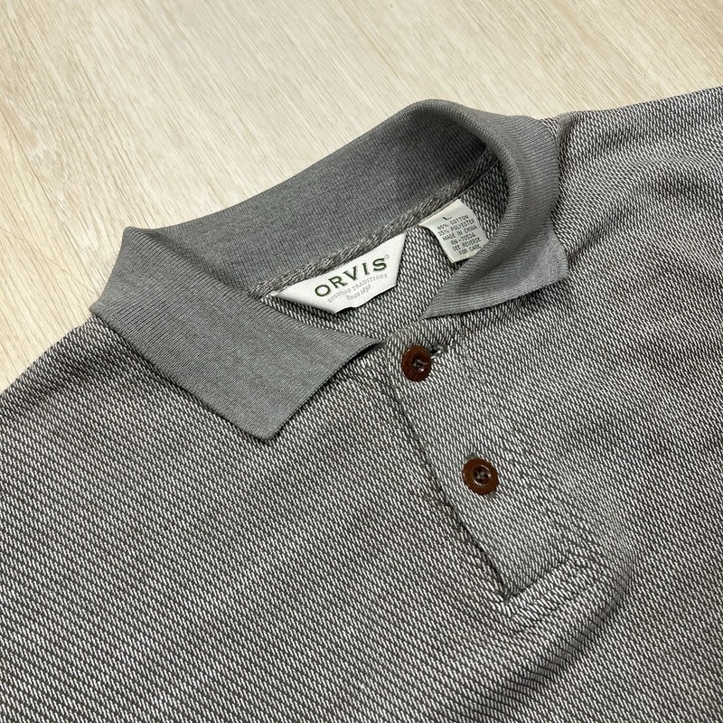 Orvis Henley Cotton Polyester Long Sleeve Shirt Men’s L Green Gray Elbow Patch gallery