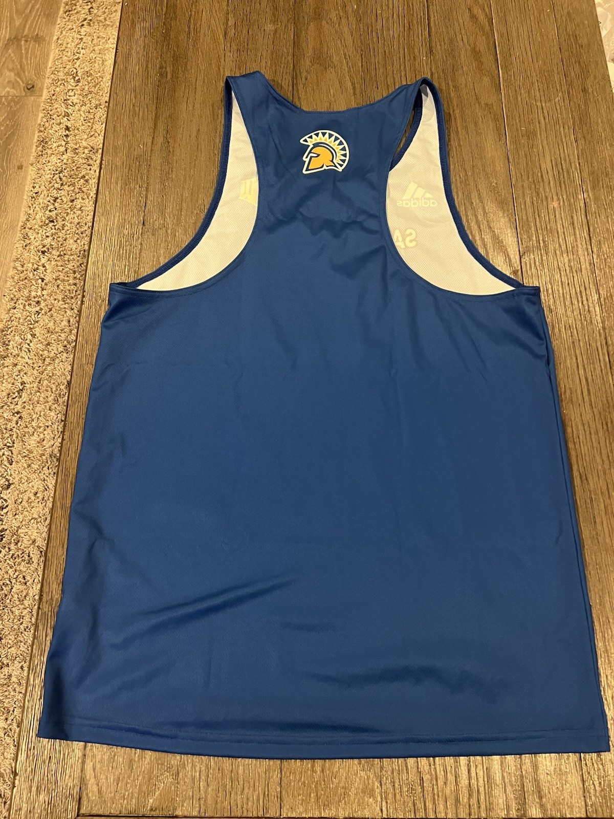 Mens Adidas San Jose State Spartans Running Singlet Blue Medium gallery