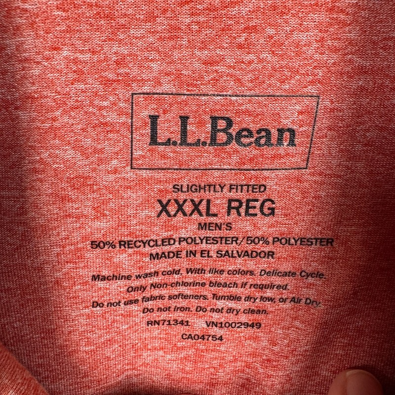 LL Bean Pullover Mens 3XL Red Orange Quick Dry Trail Tee 1/4 Zip Performance gallery