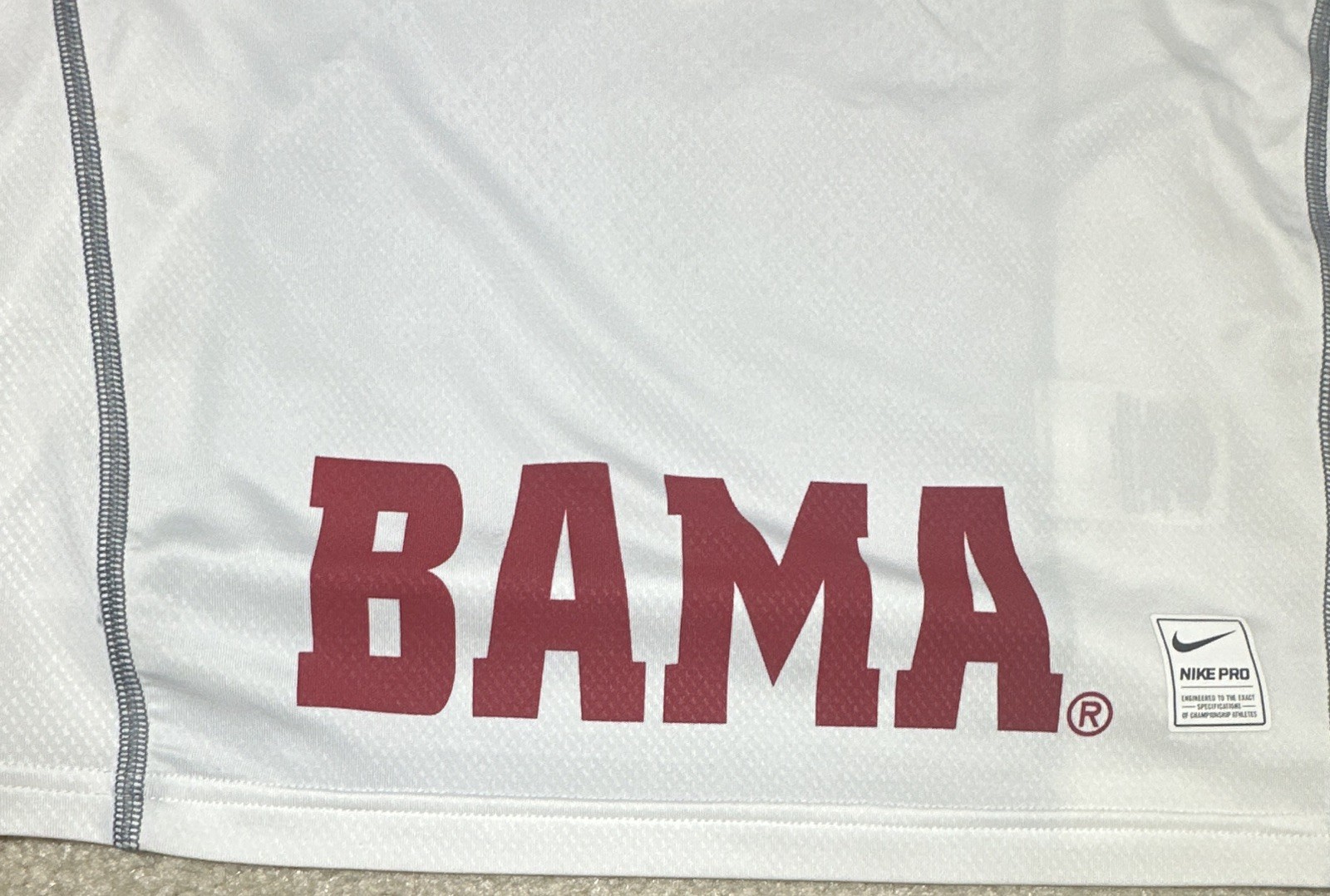 Men's Nike Pro Dri-FIT Compression Tee M Alabama Crimson Tide CFP Team Issued gallery