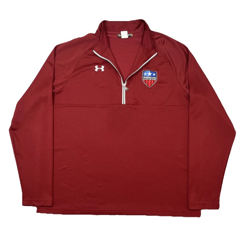 Under Armour American Sports Network Men’s 2XL 1/4 Zip Pullover Jacket Maroon gallery
