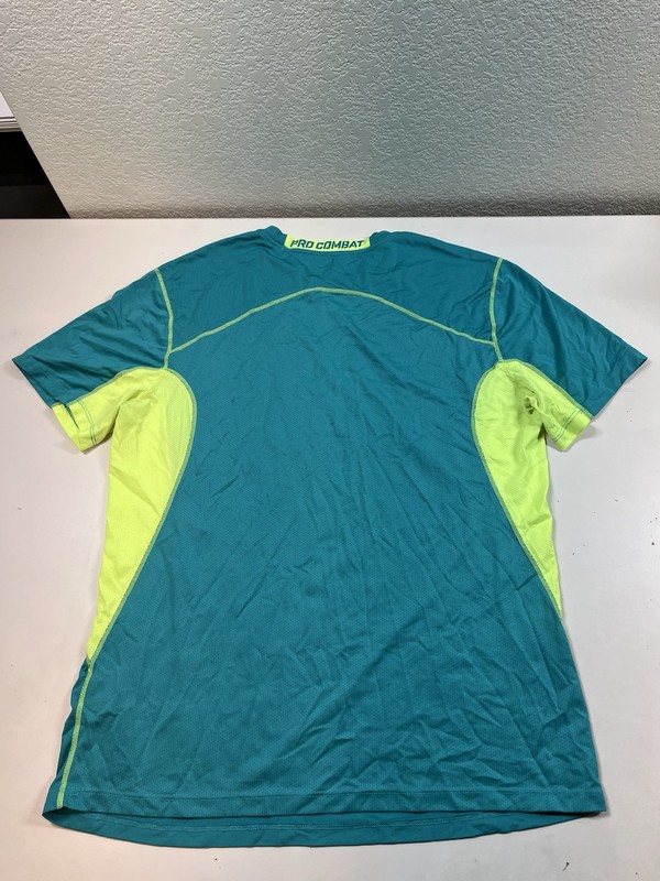 Teal Green Nike Dri-Fit Pro Combat Athletic Short Sleeve Shirt Tshirt Men's XL gallery