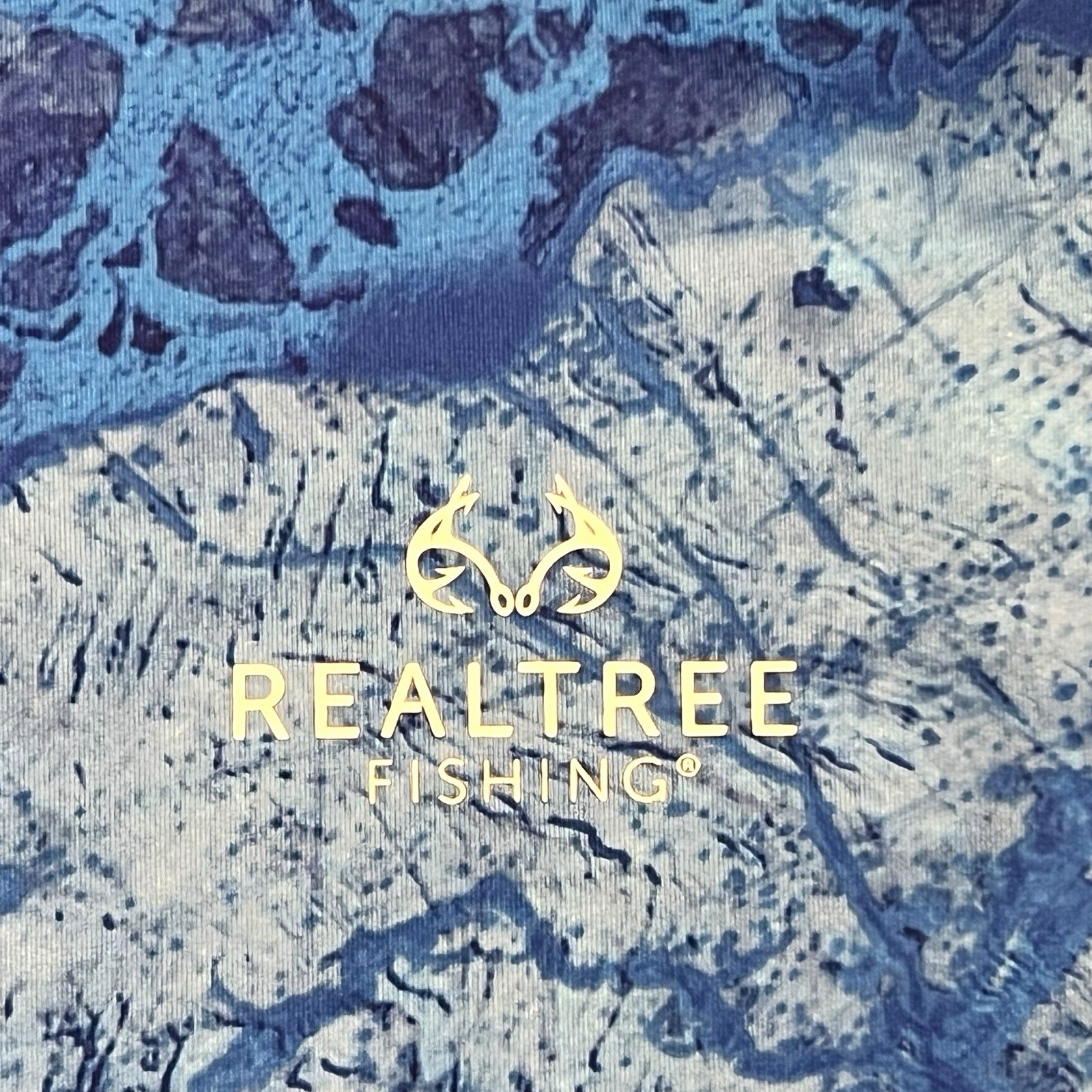 REALTREE FISHING Mens 3XL Blue Marbled Wave LS Performance Vented Wicking gallery