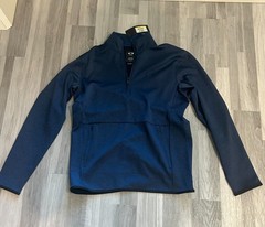 Oakley Mens Medium Navy Blue Half-Zip Pullover Sweater with Zippered Hand Pocket
