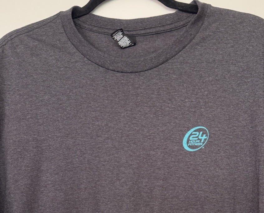 24 Hour Fitness Workout Gym Shirt Mens XL Dark Gray Tee Weightlifting gallery