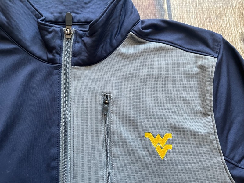 CUTTER & BUCK CB DRYTEC 1/4 ZIP WVU WEST VIRGINIA BLUE MENS MEDIUM EXCELLENT gallery