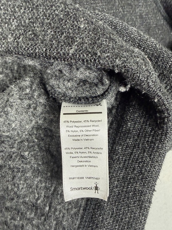 Smartwool Pullover Mens XL Gray Hudson Trail Fleece Sweater 1/2 Zip Merino Wool gallery