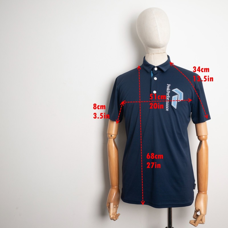 Peak Performance Men’s Navy Blue Quick Dry Golf Hiking Panmo Polo Shirt Size L gallery