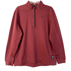 Nike Golf Pullover Sweatshirt 1/4 Zip Men’s Size Large Burgundy Front Logo Patch