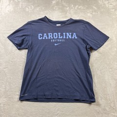 The Nike Tee Shirt Womens L Blue Athletic Cut Short Sleeve Cotton Blue Swoosh
