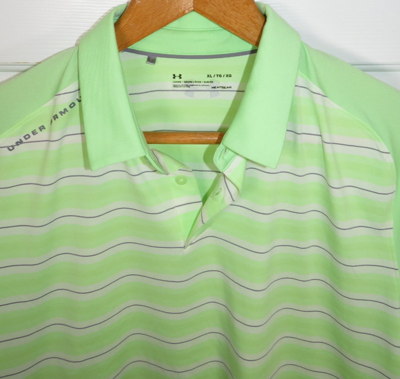 Under Armour Threadborne Boundless Polo Striped Performance HeatGear XL Loose gallery