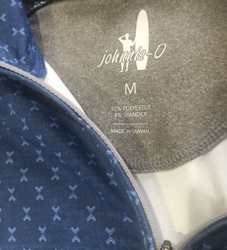 johnnie-O Rizzo Performance 1/4 Zip Pullover Lake Blue Size M $128 NEW! gallery