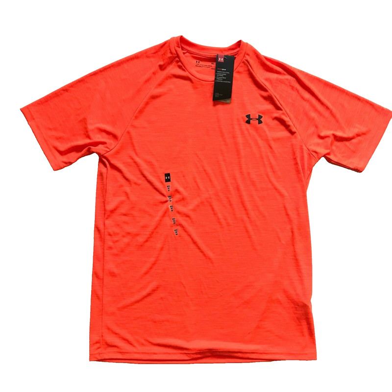NWT Under Armour Shorts Shirts Mens Medium Orange White Gray Short Sleeve NEW gallery