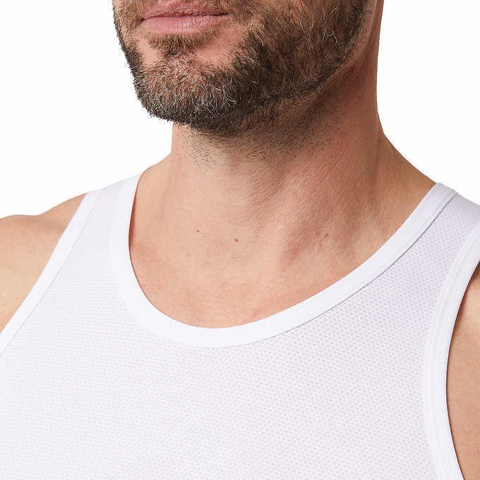 32 Degrees Cool Men's Comfort Mesh Tank, 3-Pack | White | Small gallery