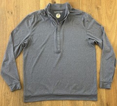 Haus of Grey Matte Grey Hightower 1/2 Zip Pullover Long Sleeves Men Large Blue