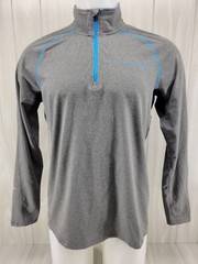 Nike Fit Livestrong 1/4 Zip LS Pullover Performance Shirt Mens Size Medium Gray