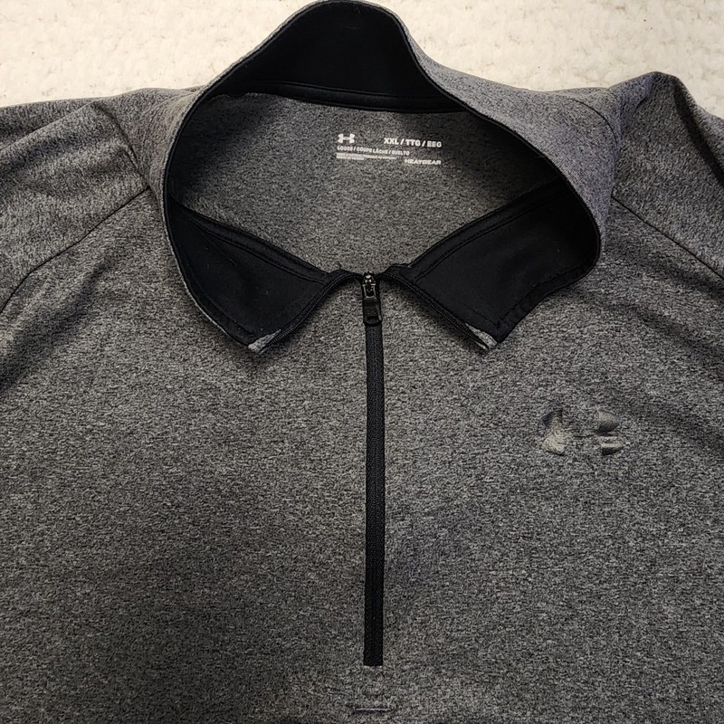 Under Armour Loose Quarter Zip Pullover Mens 2XL Gray Sports Athleisure Dad gallery