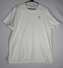Nike Court Tennis Shirt Men Large White 3D Checkered Lightweight Stretch 855279