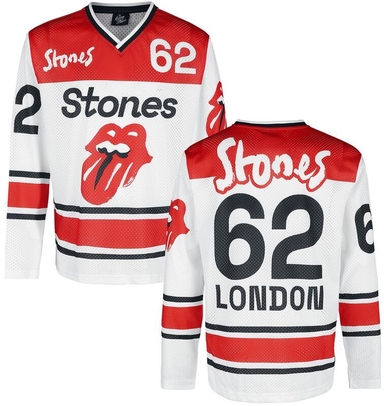 The Rolling Stones Jersey Rock Band Men's Hockey White Red Mesh Jersey gallery