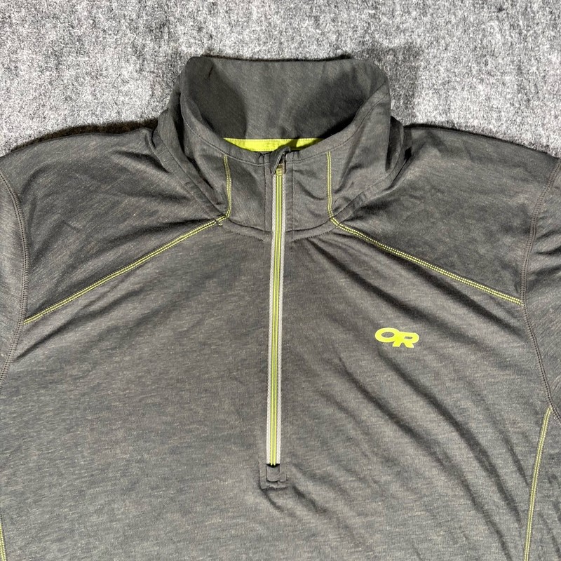 Men's Sequence Long Sleeve Zip Top Camping Hiking Base Layer Wool Size XL gallery