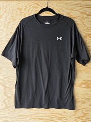 Under Armour Mens Heat Gear Shirt. Xl Black Heathered Short-sleeved