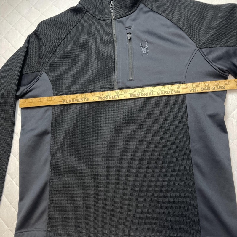 Spyder Pullover Shirt Mens 2XL Gray 1/4 Zip Mock Neck Waffle Fleece Ski Hiking gallery