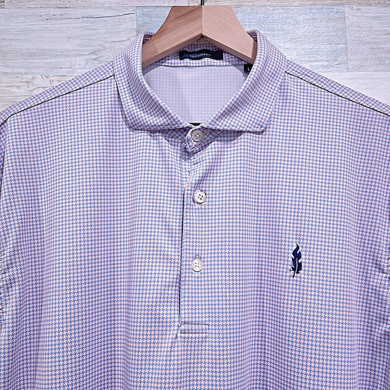 TURTLESON Performance Polo Blue Red Diamond Council Fire Golf Club Mens Large gallery