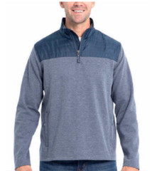 Eddie Bauer Mens Mixed Media Lightweight Pullover Dusted Indigo Heather XXL