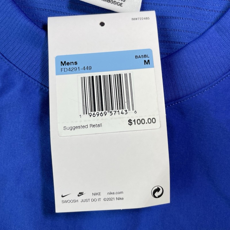 Nike Baseball Lightweight Player Pullover Mens Sz Medium Blue Dri-FIT FD4291-449 gallery