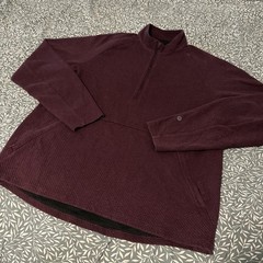 LULULEMON At Ease 1/2 Zip LARGE Pullover Textured Double Knit Heathered Cassis