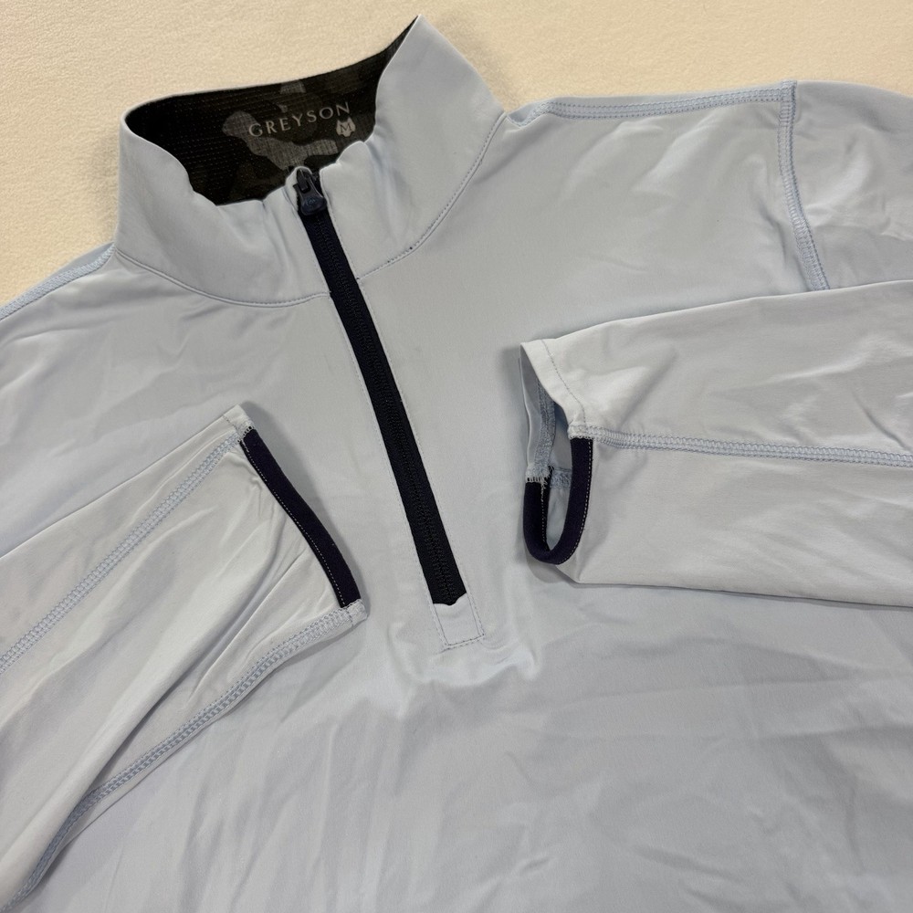 Greyson Golf Tate 1/4 Zip Pullover Solid Blue Performance Medium Long Sleeve