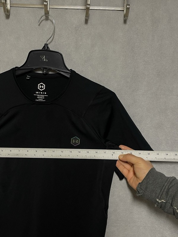 Under Armour Shirt Men L Black UA Celliant Rush Tee HeatGear Crew Gym Training gallery