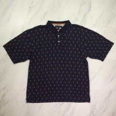 Tommy Hilfiger Golfer Golf Player Print Polo Shirt XL Men’s Navy Blue