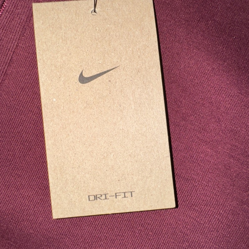 NEW NWT Nike Mens SMALL FJ9549-669 Long Sleeve 1/4 Zip Maroon Grey Gray Sleeves gallery