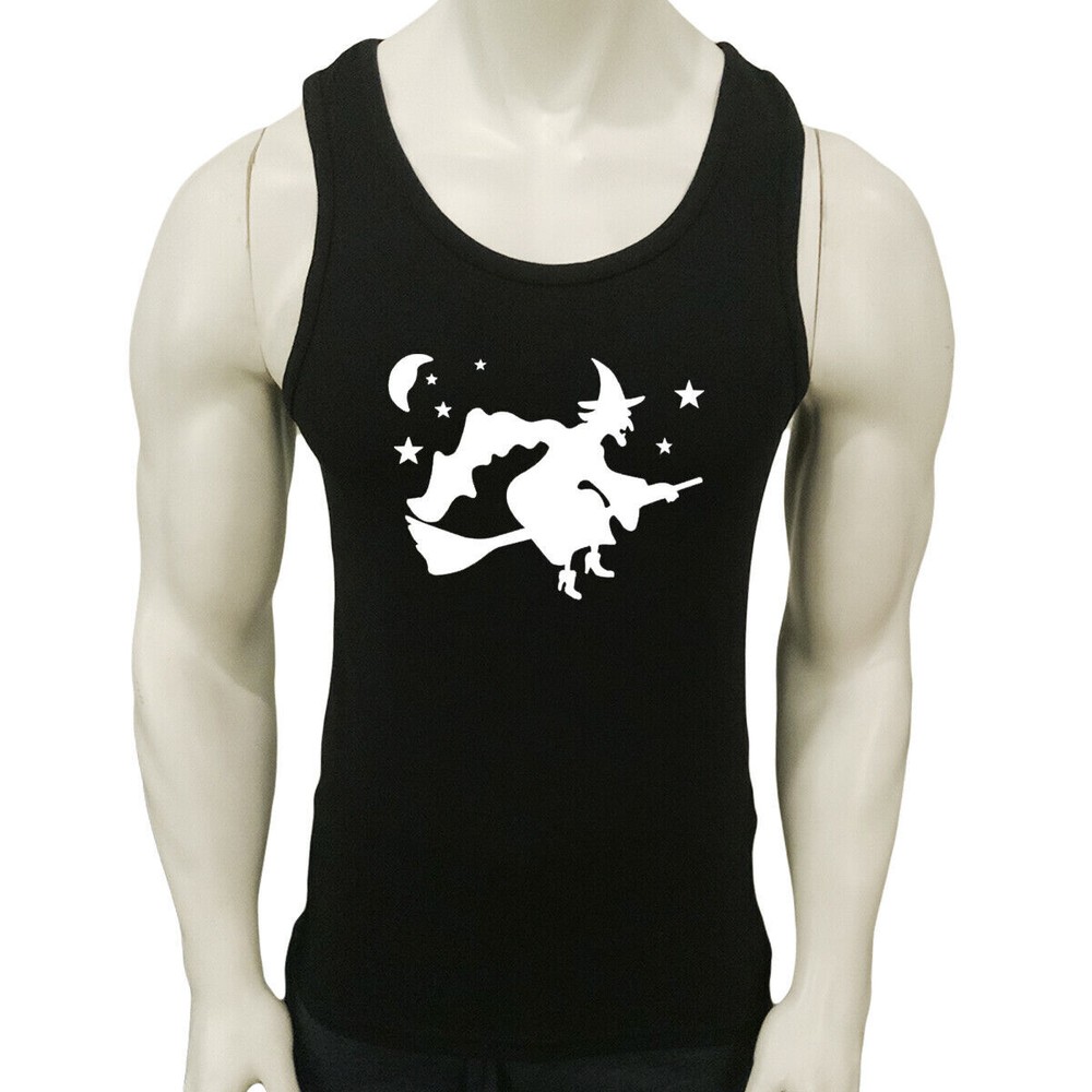 NWT HALLOWEEN FLYING WITCH NIGHT SCARY DARK HORROR MEN'S TANK TOP SIZE S M L XL